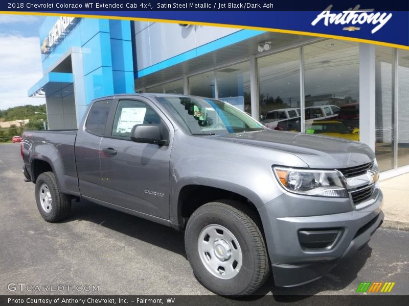 Satin Steel Metallic / Jet Black/Dark Ash 2018 Chevrolet Colorado WT Extended Cab 4x4