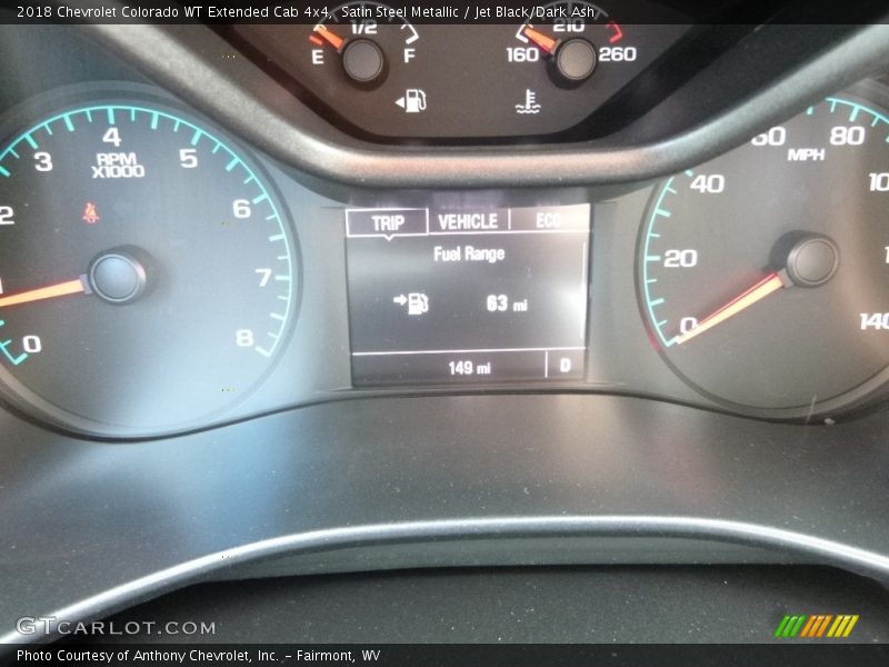 Satin Steel Metallic / Jet Black/Dark Ash 2018 Chevrolet Colorado WT Extended Cab 4x4