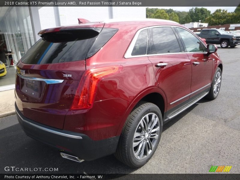 Red Passion Tintcoat / Sahara Beige 2018 Cadillac XT5 Premium Luxury AWD