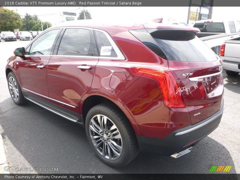 Red Passion Tintcoat / Sahara Beige 2018 Cadillac XT5 Premium Luxury AWD