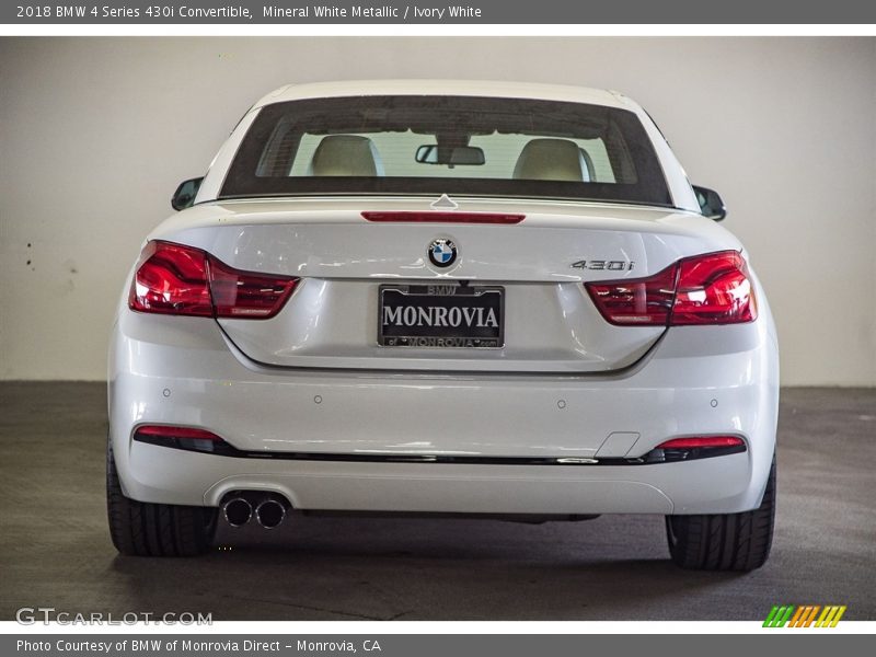 Mineral White Metallic / Ivory White 2018 BMW 4 Series 430i Convertible