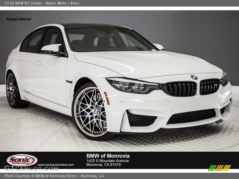 Alpine White / Black 2018 BMW M3 Sedan