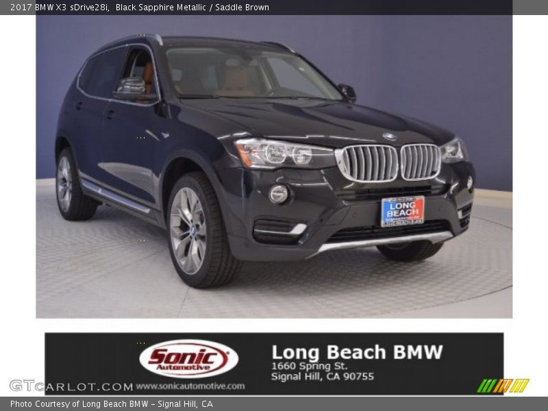Black Sapphire Metallic / Saddle Brown 2017 BMW X3 sDrive28i