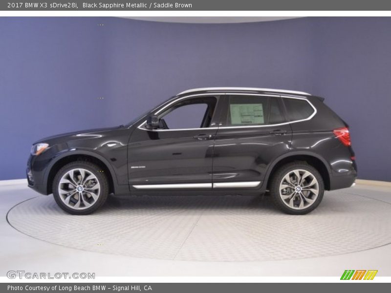 Black Sapphire Metallic / Saddle Brown 2017 BMW X3 sDrive28i