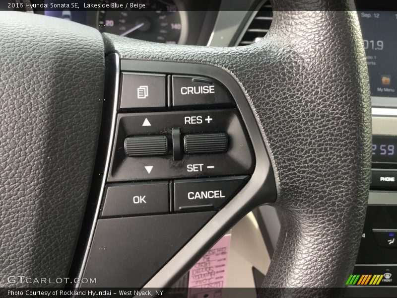 Lakeside Blue / Beige 2016 Hyundai Sonata SE