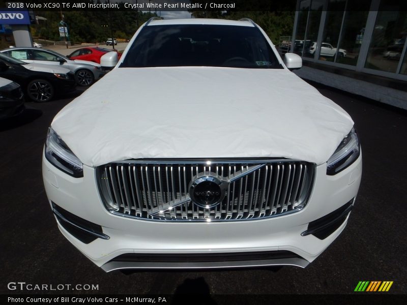 Crystal White Pearl Metallic / Charcoal 2018 Volvo XC90 T6 AWD Inscription