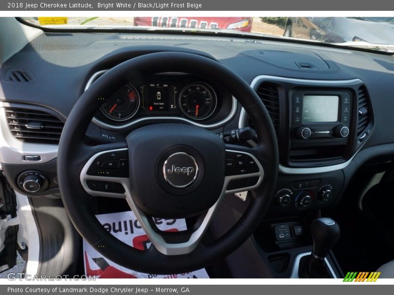 Bright White / Black/Light Frost Beige 2018 Jeep Cherokee Latitude