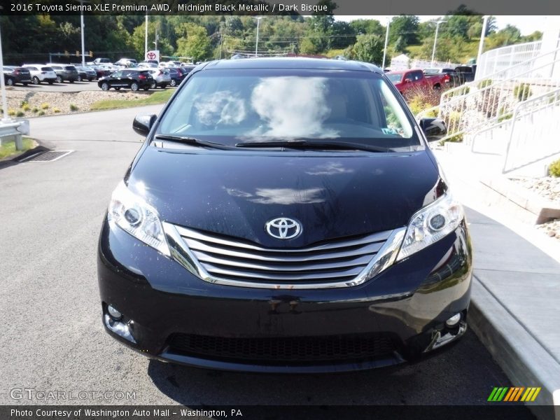 Midnight Black Metallic / Dark Bisque 2016 Toyota Sienna XLE Premium AWD