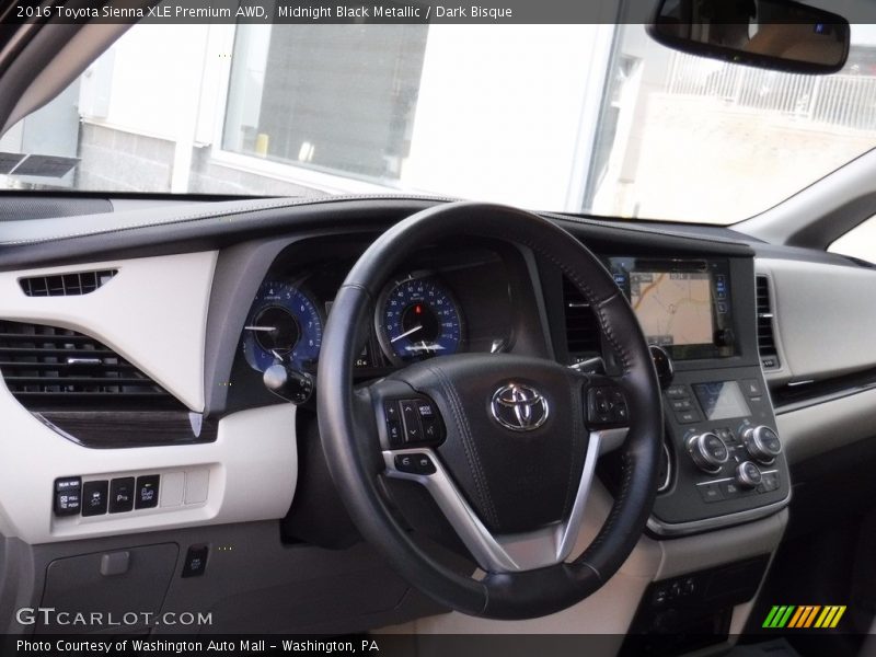 Midnight Black Metallic / Dark Bisque 2016 Toyota Sienna XLE Premium AWD