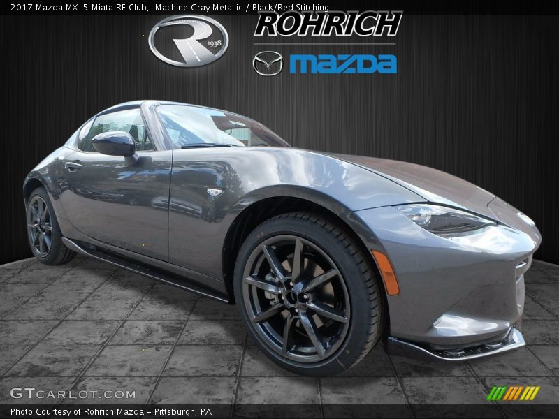 Machine Gray Metallic / Black/Red Stitching 2017 Mazda MX-5 Miata RF Club
