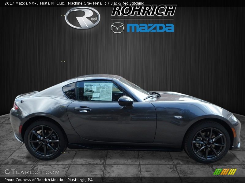 Machine Gray Metallic / Black/Red Stitching 2017 Mazda MX-5 Miata RF Club