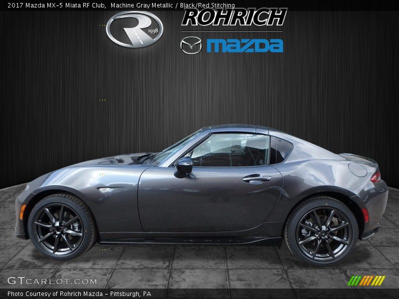 Machine Gray Metallic / Black/Red Stitching 2017 Mazda MX-5 Miata RF Club