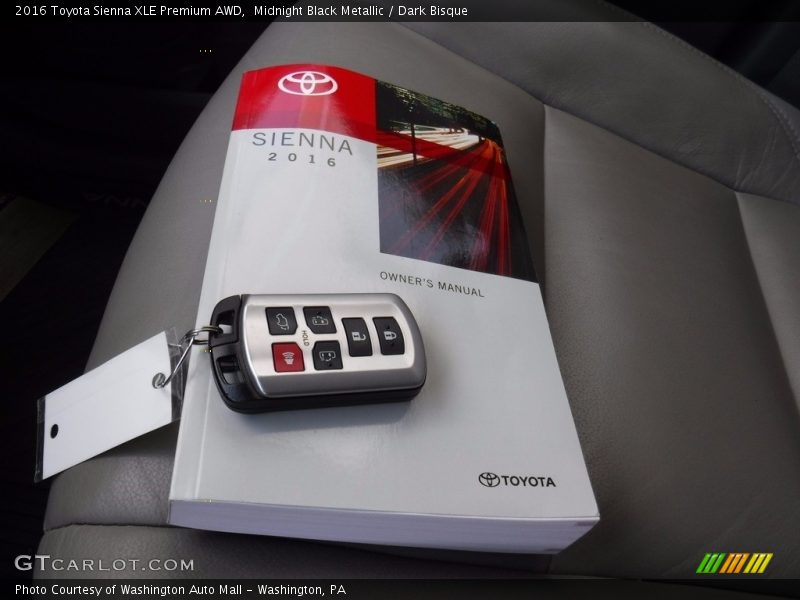 Midnight Black Metallic / Dark Bisque 2016 Toyota Sienna XLE Premium AWD
