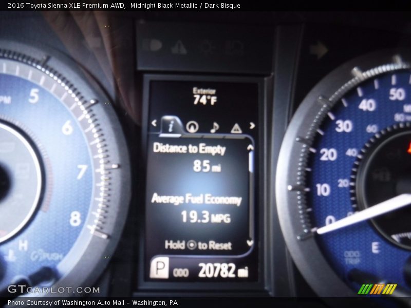 Midnight Black Metallic / Dark Bisque 2016 Toyota Sienna XLE Premium AWD