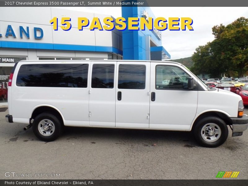 Summit White / Medium Pewter 2017 Chevrolet Express 3500 Passenger LT