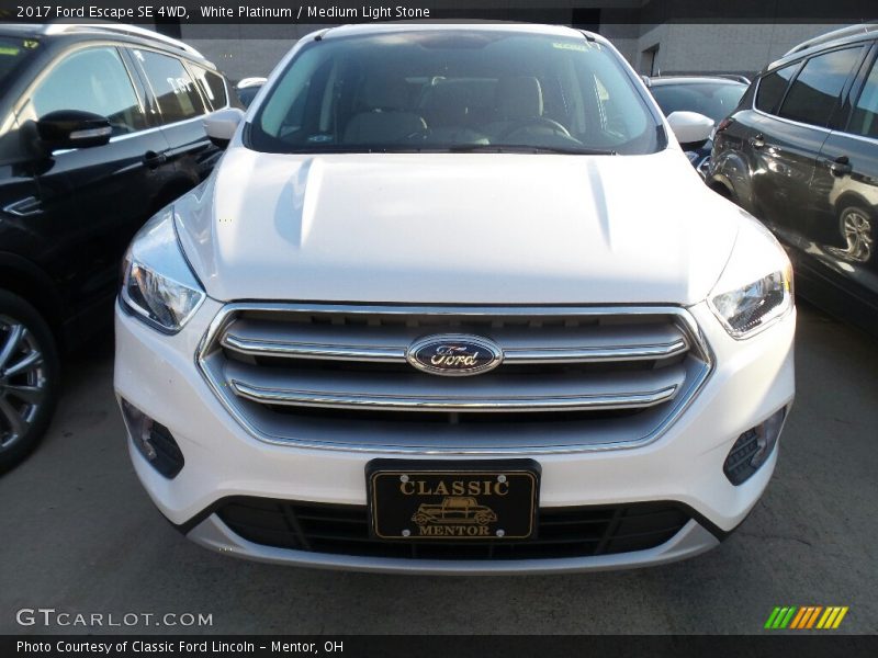 White Platinum / Medium Light Stone 2017 Ford Escape SE 4WD