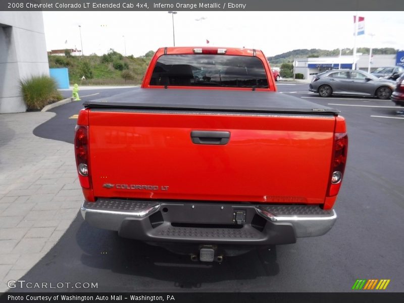 Inferno Orange Metallic / Ebony 2008 Chevrolet Colorado LT Extended Cab 4x4