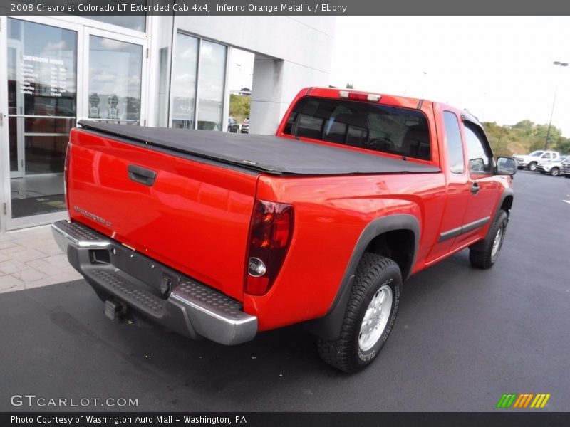 Inferno Orange Metallic / Ebony 2008 Chevrolet Colorado LT Extended Cab 4x4