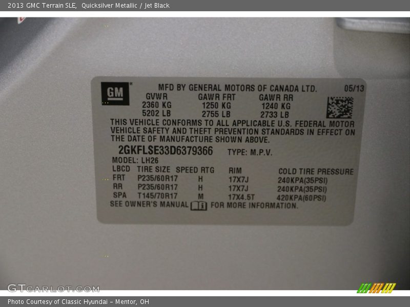 Quicksilver Metallic / Jet Black 2013 GMC Terrain SLE