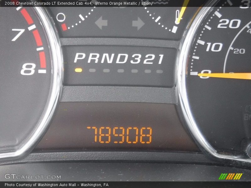 Inferno Orange Metallic / Ebony 2008 Chevrolet Colorado LT Extended Cab 4x4