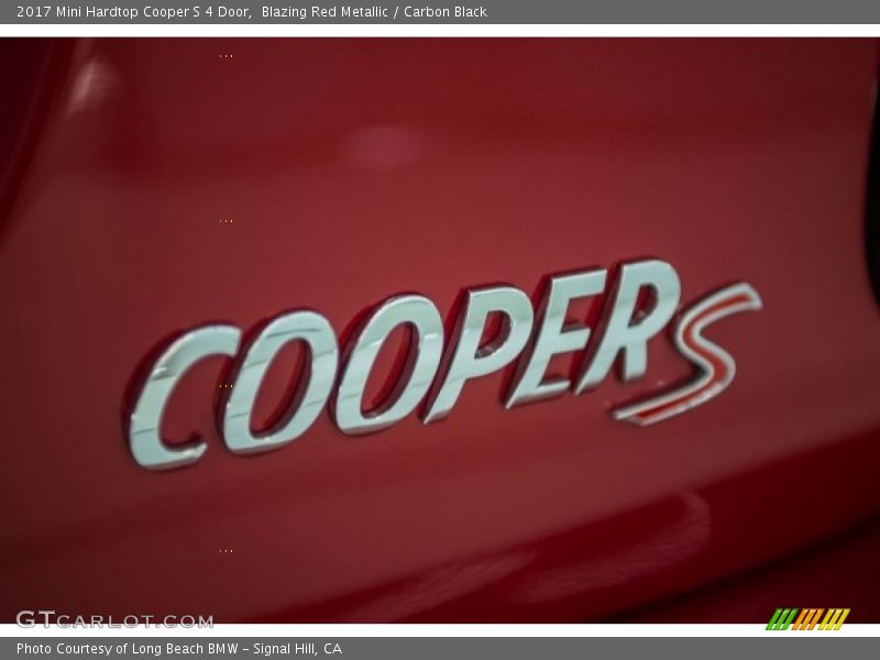 Blazing Red Metallic / Carbon Black 2017 Mini Hardtop Cooper S 4 Door