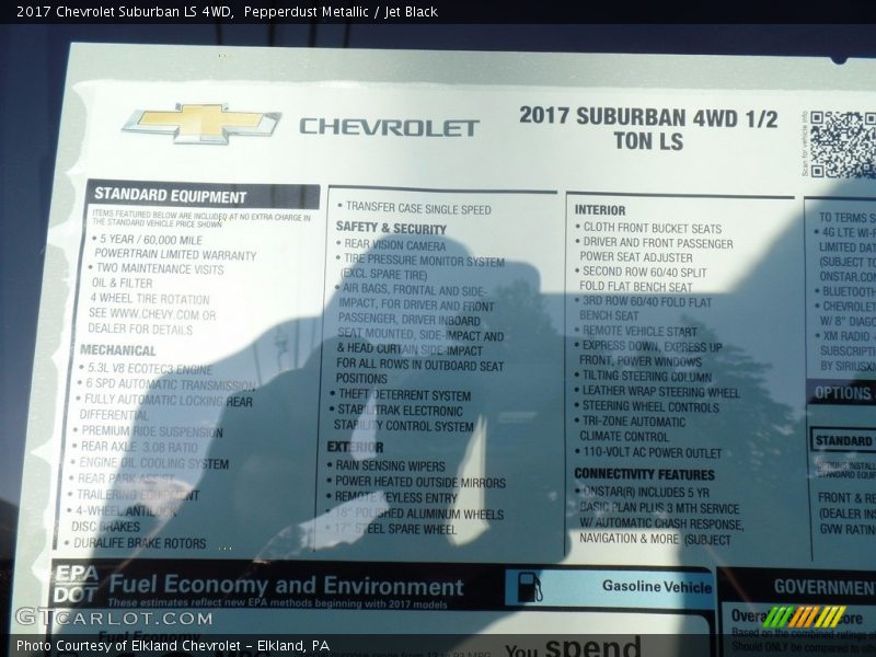 Pepperdust Metallic / Jet Black 2017 Chevrolet Suburban LS 4WD