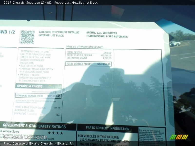 Pepperdust Metallic / Jet Black 2017 Chevrolet Suburban LS 4WD