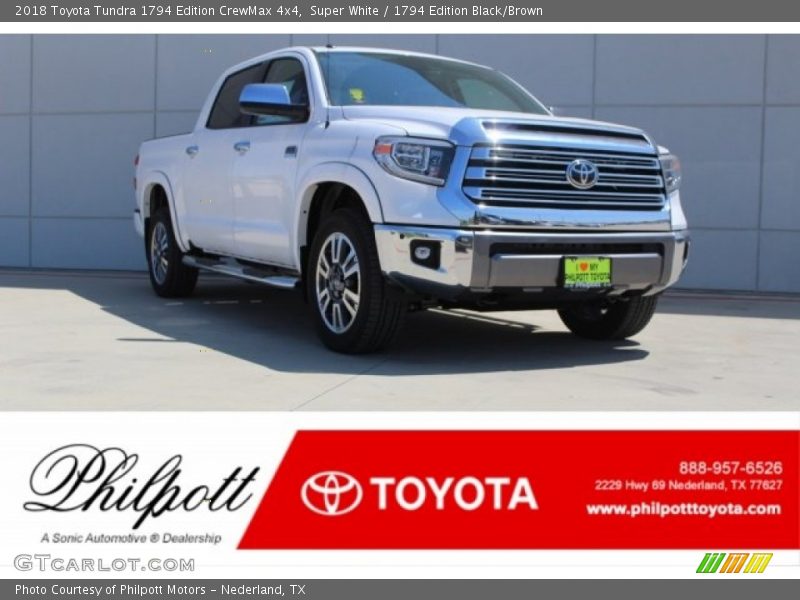 Super White / 1794 Edition Black/Brown 2018 Toyota Tundra 1794 Edition CrewMax 4x4