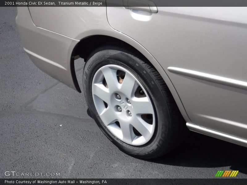 Titanium Metallic / Beige 2001 Honda Civic EX Sedan