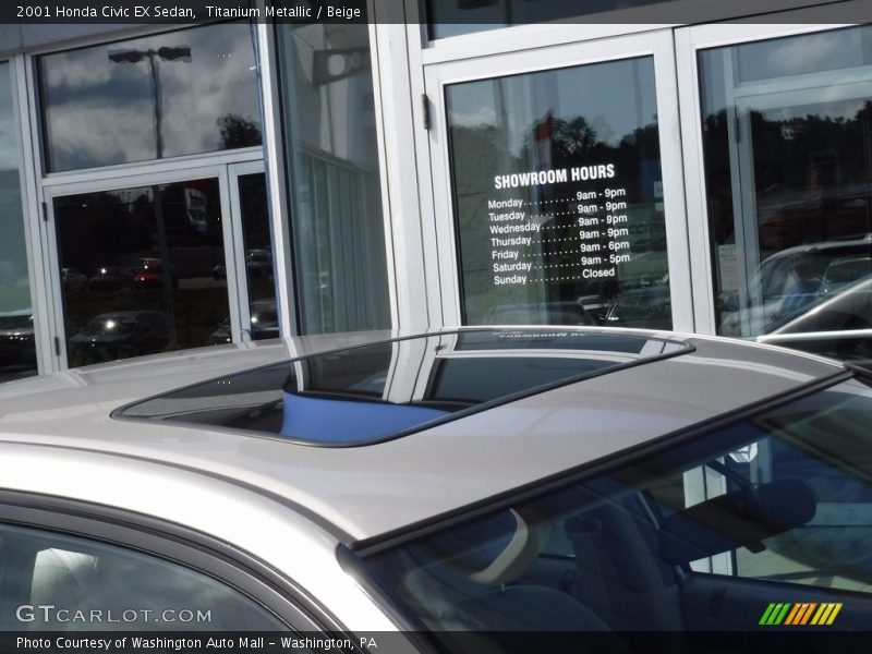 Titanium Metallic / Beige 2001 Honda Civic EX Sedan