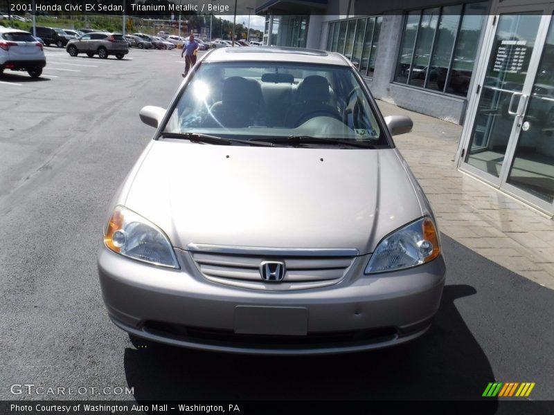 Titanium Metallic / Beige 2001 Honda Civic EX Sedan
