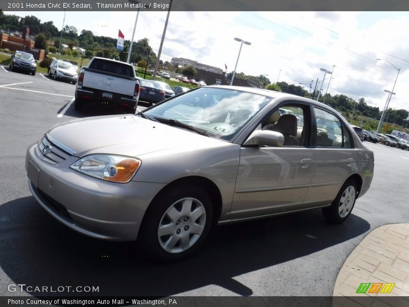 Titanium Metallic / Beige 2001 Honda Civic EX Sedan