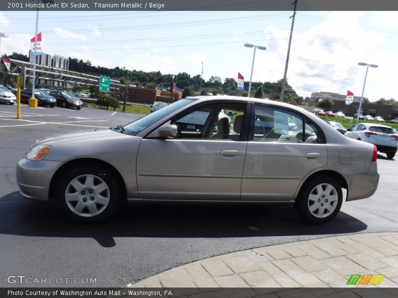 Titanium Metallic / Beige 2001 Honda Civic EX Sedan