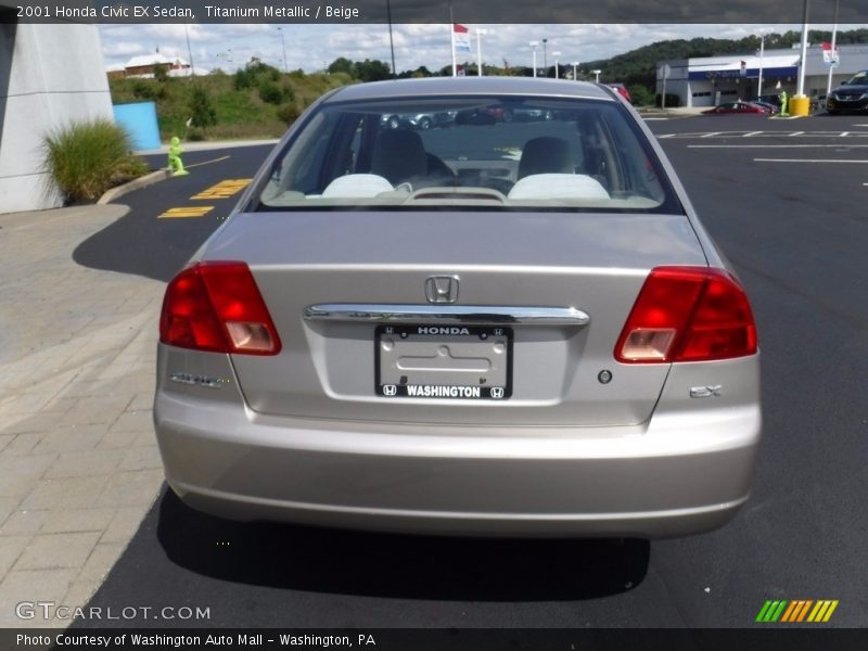 Titanium Metallic / Beige 2001 Honda Civic EX Sedan