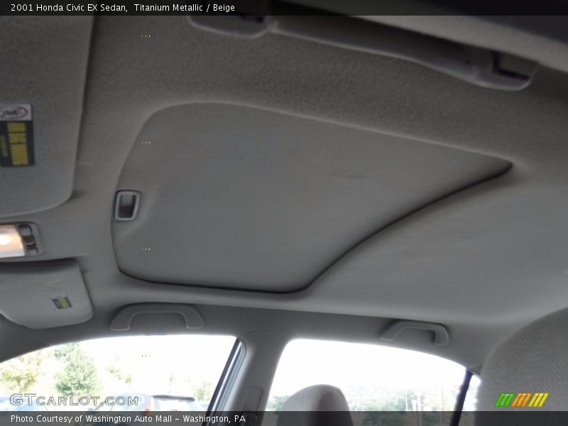 Titanium Metallic / Beige 2001 Honda Civic EX Sedan