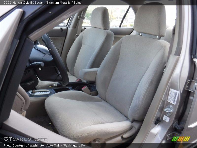 Titanium Metallic / Beige 2001 Honda Civic EX Sedan