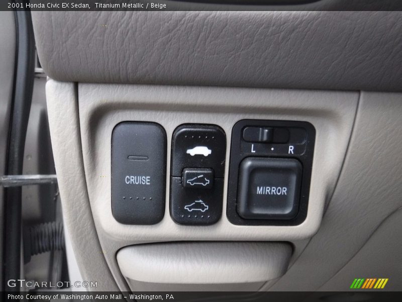 Titanium Metallic / Beige 2001 Honda Civic EX Sedan