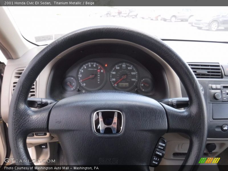 Titanium Metallic / Beige 2001 Honda Civic EX Sedan