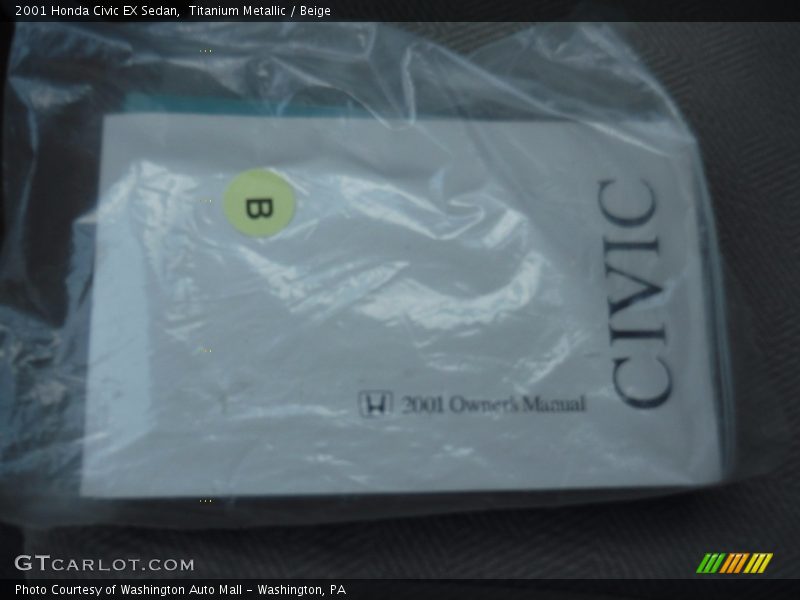 Titanium Metallic / Beige 2001 Honda Civic EX Sedan