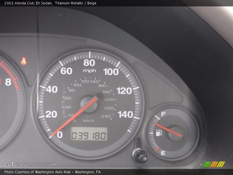 Titanium Metallic / Beige 2001 Honda Civic EX Sedan