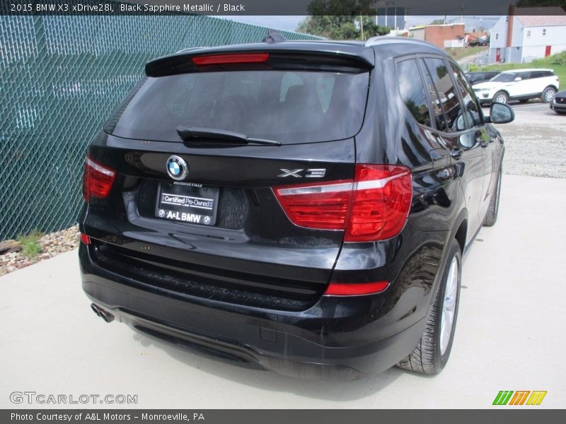 Black Sapphire Metallic / Black 2015 BMW X3 xDrive28i