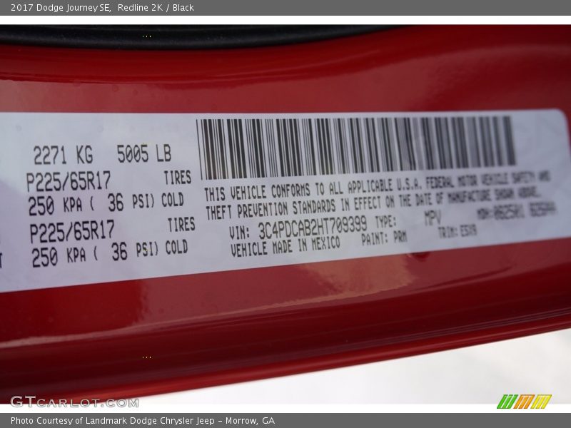Redline 2K / Black 2017 Dodge Journey SE