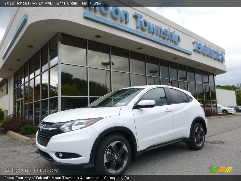 White Orchid Pearl / Gray 2018 Honda HR-V EX AWD