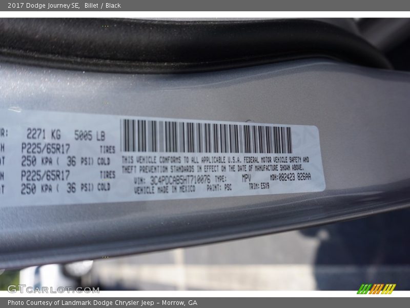 Billet / Black 2017 Dodge Journey SE