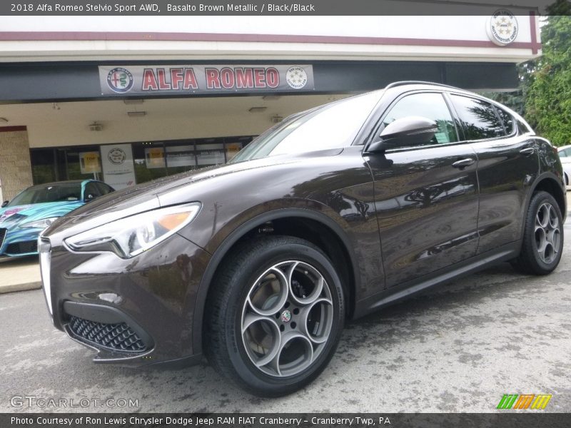 Basalto Brown Metallic / Black/Black 2018 Alfa Romeo Stelvio Sport AWD