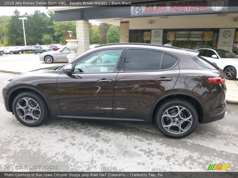 Basalto Brown Metallic / Black/Black 2018 Alfa Romeo Stelvio Sport AWD