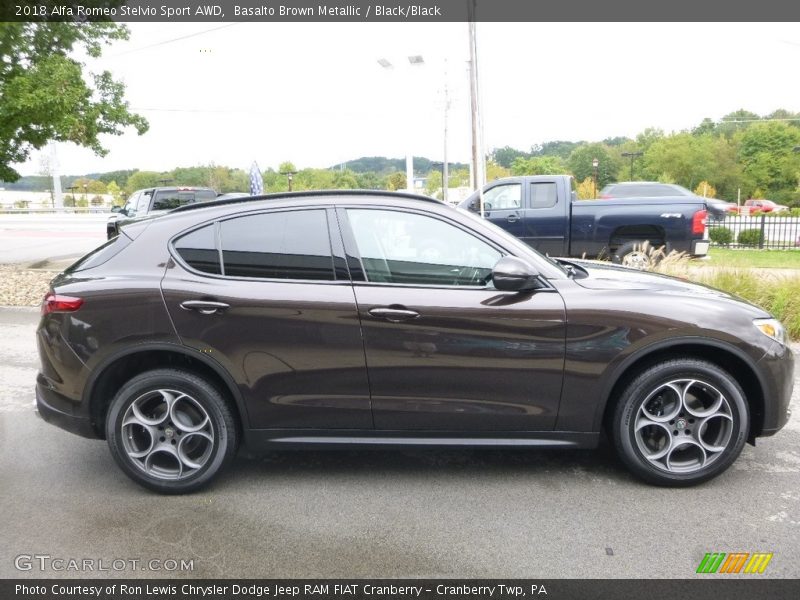 Basalto Brown Metallic / Black/Black 2018 Alfa Romeo Stelvio Sport AWD