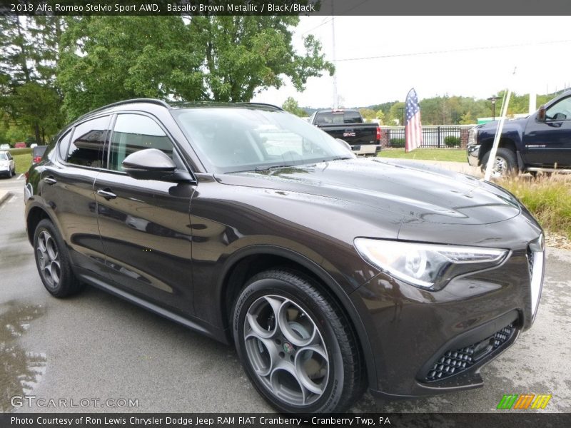 Basalto Brown Metallic / Black/Black 2018 Alfa Romeo Stelvio Sport AWD