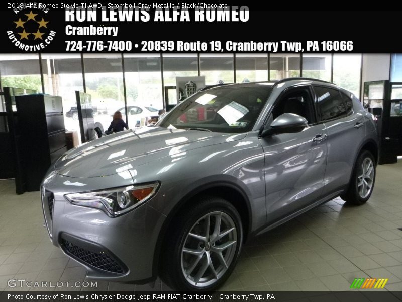 Stromboli Gray Metallic / Black/Chocolate 2018 Alfa Romeo Stelvio Ti AWD