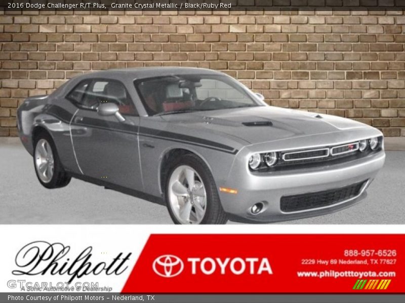 Granite Crystal Metallic / Black/Ruby Red 2016 Dodge Challenger R/T Plus